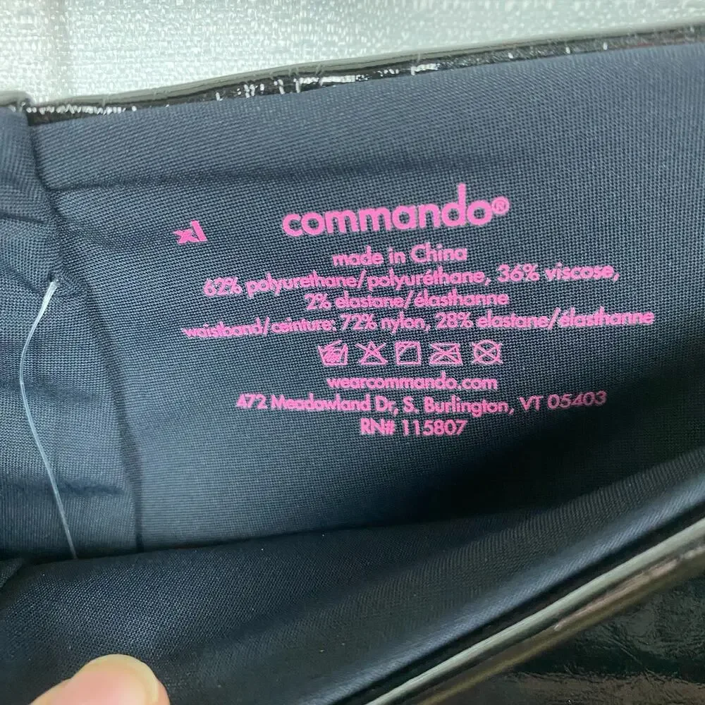 Commando Black Faux Patent Leather Leggings Sz.XL NWT